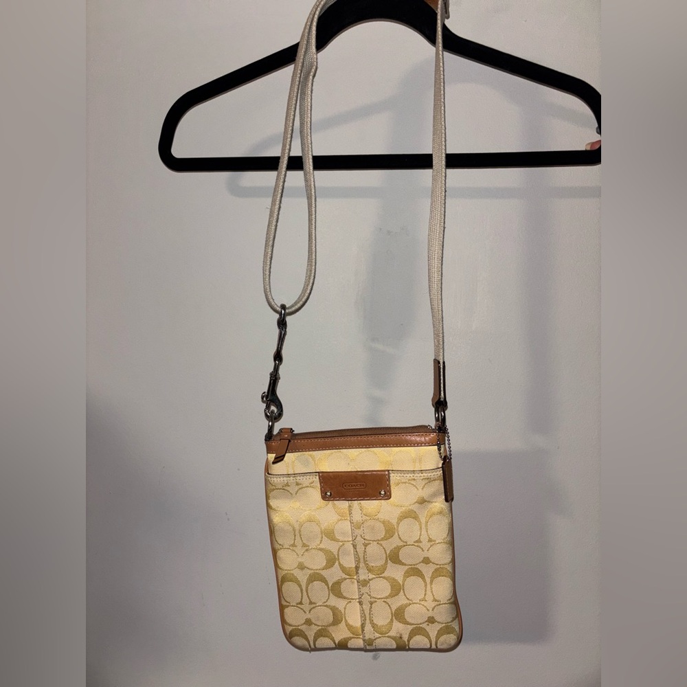 Coach Crossbody Bag - Tan and Cream